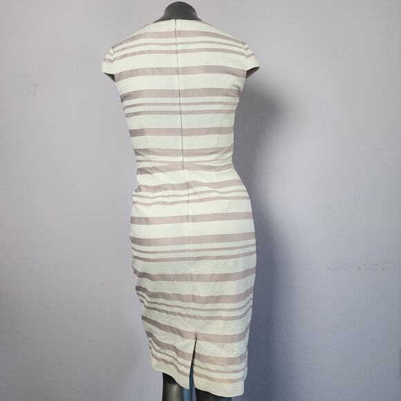 J.Crew Suiting Pink Stiped Cap Sleeve Sheath Dress | Women's 0 - Picture 5 of 11